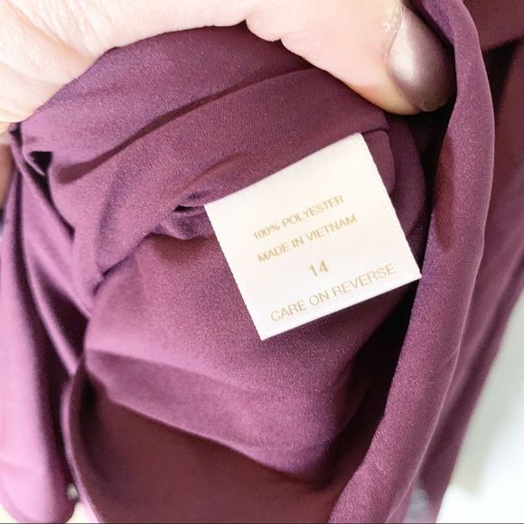 Eva Mendes Bridal Party New York And Company Maroon One Shoulder chiffon Dress - Picture 6 of 7